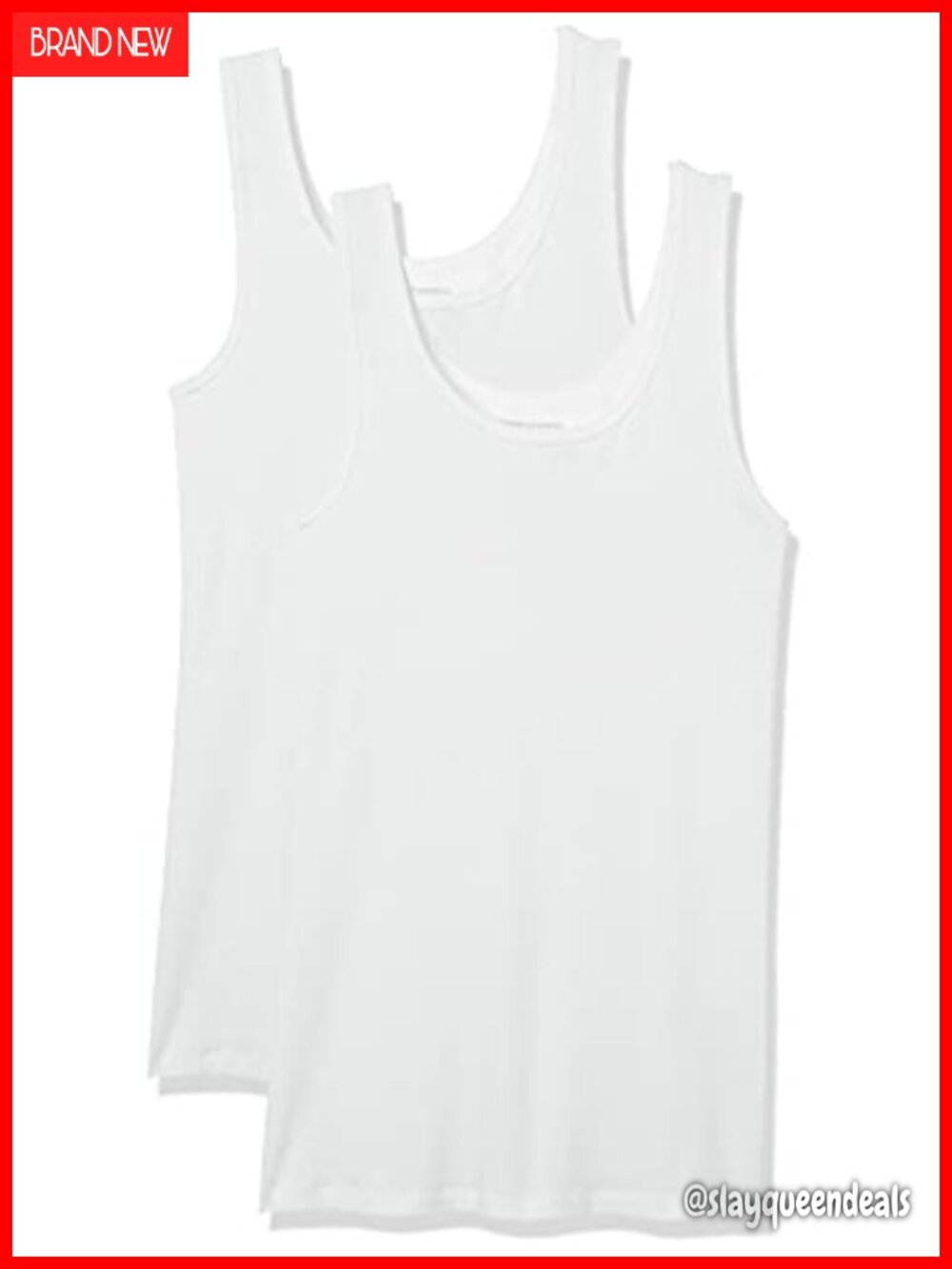 Women's Slim Fit Ribbed Scoop Neck Tank Tops 2-Pack Sleeveless Cotton Modal